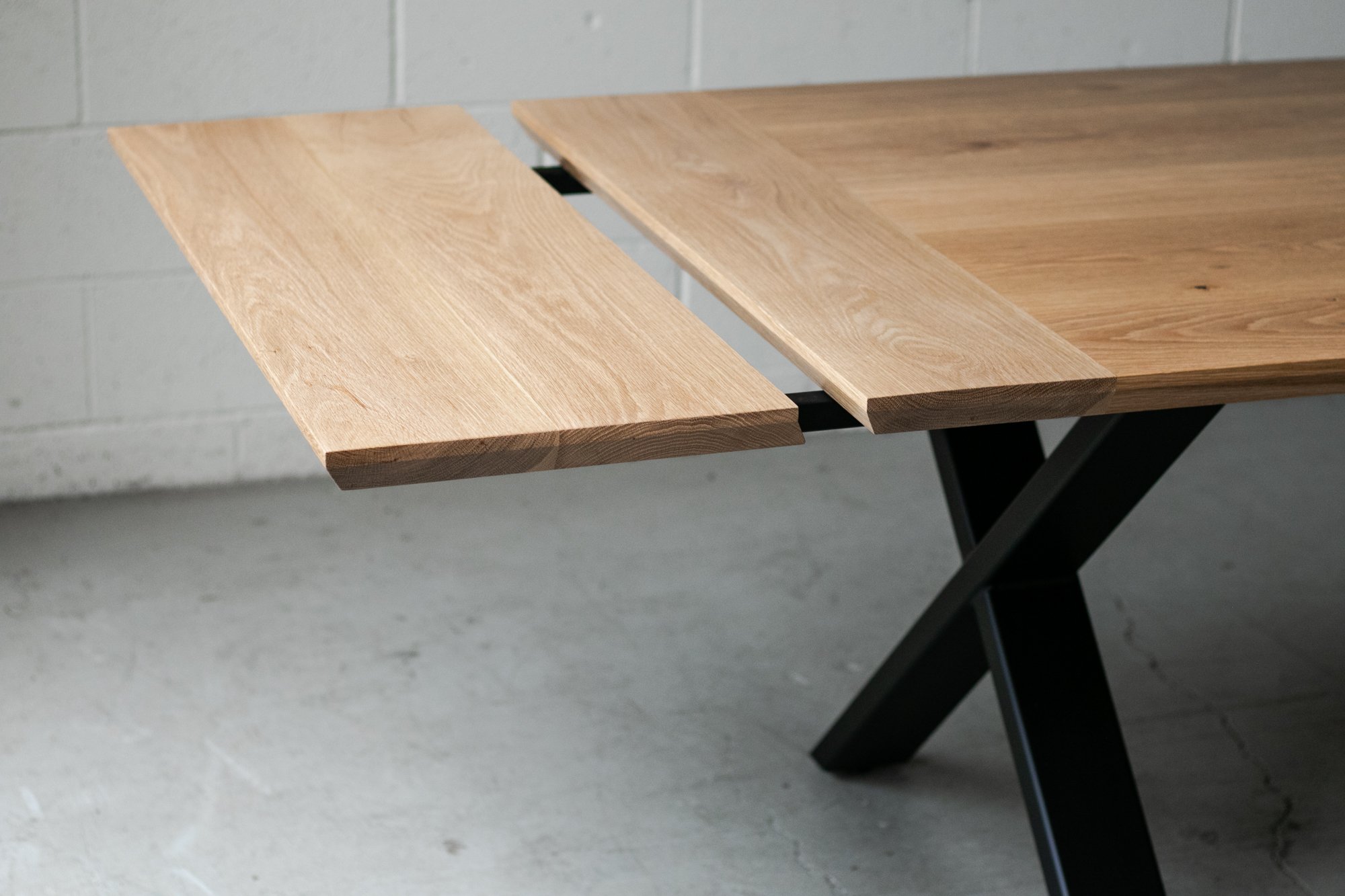 Extendable 'Skyland' White Oak Dining Table // Beveled Edge